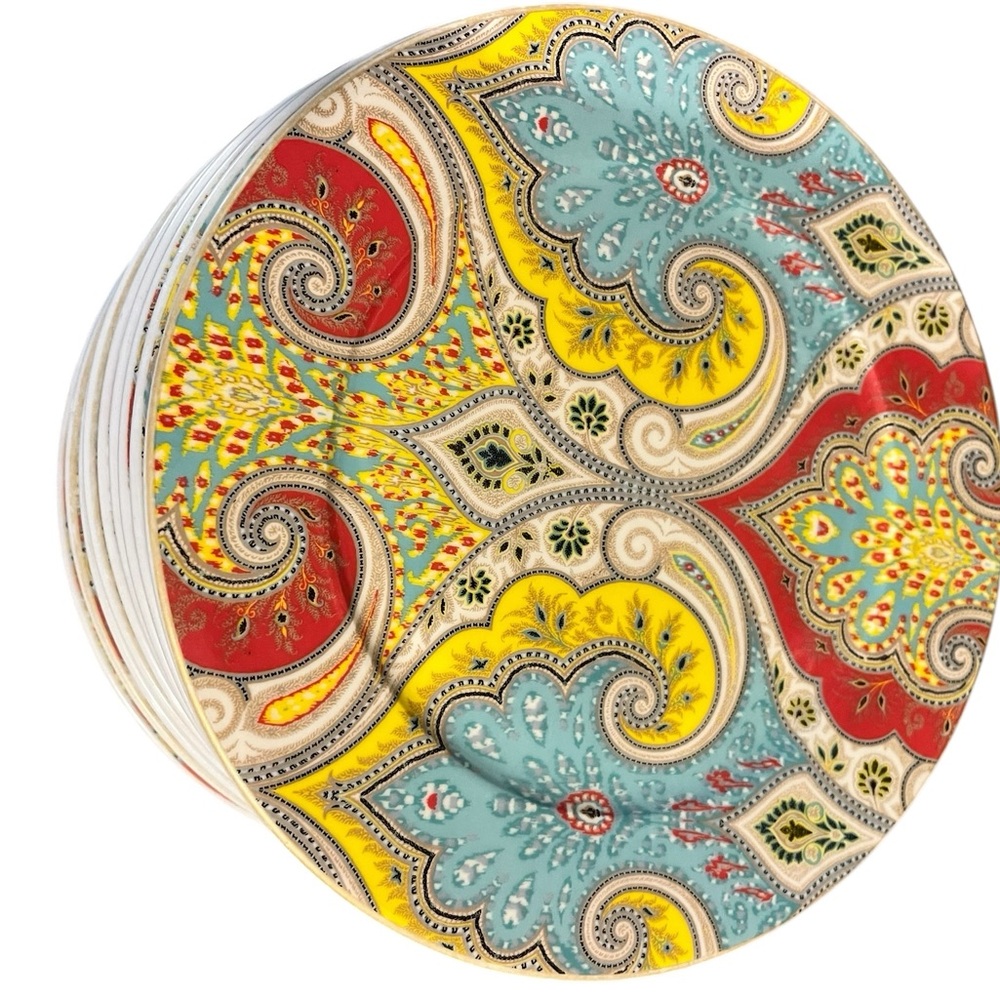 Set Of 4 Echo Design Latika paisley porcelain salad/dessert Plates